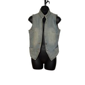 90s NWT Denim Biker Vest